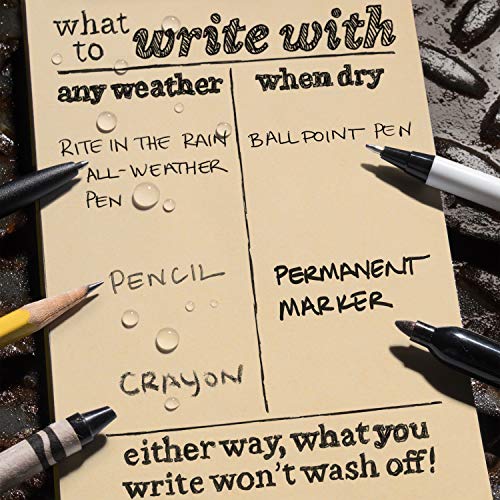Rite in the Rain Weatherproof Side Spiral Notebook, 4.625" x 7", Brown Weatherproof Notepad, Universal Page Pattern (No. 473) | writing-pencils - color: Brown, size: 1 Pack, style: Universal