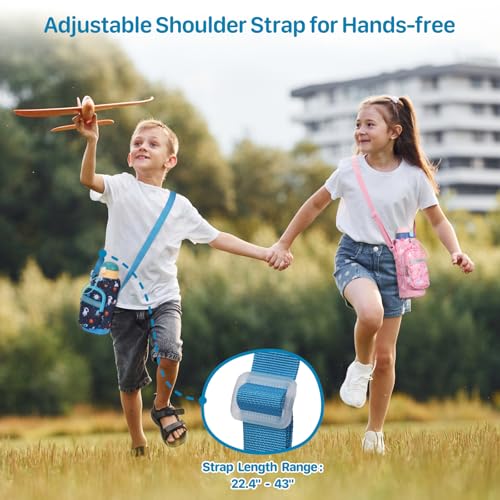Water Bottle Holder for Kids - Water Bottle Carrier with Strap - color: 1-B-Space Astronauts