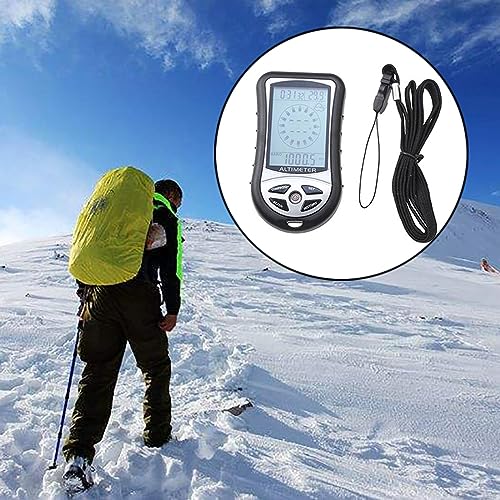 Handheld Digital LCD Display 8 in 1 Compass Altimeter Barometer Thermometer Weather Forecast Clock for Outdoor Climbing Hiking