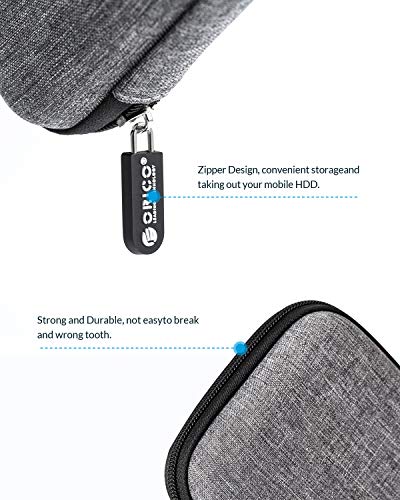 ORICO Hard Drive Case 2.5 inch External Drive Storage Carrying Bag Waterproof Shockproof with Inner Size 5.5x3.5x1.0inch for Organizing HDD and Electronic Accessories,Grey(PHD-25) - color: Grey
