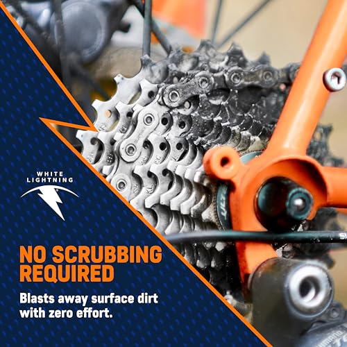 White Lightning Dry Weather Bike Care Kit – Complete Bicycle Cleaning Kit with Clean Ride Wax Chain Lube, Clean Streak Degreaser, and Bye Bye Dirt Bike Detailer for Dry Conditions