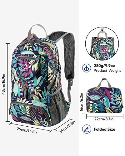WATERFLY Small Lightweight Packable Backpack: 20l Ultra Light Foldable Travel Hiking Camping Daypack Day Pack for Man Woman | 20L,Recycled nylon material,Multi-compartment storage,Water-resistant,Everyday carry,Ultra Light Foldable Travel Day Pack - color