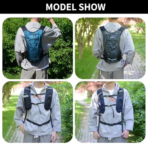 DOJUNS Hiking Backpack Lightweight Travel Backpack 20L Waterproof Hiking Daypacks Camping Backpack for Men Women (Black) - color: Black