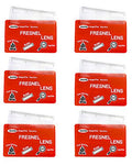 MagDepo 6 Pack Credit Card Size Magnifier Ruler Fresnel Lens Fire Starter Compact Plastic Magnifying Lens Wallet Pocket Magnifier for Reading Small Print, Maps, and Books -Red - color: Red