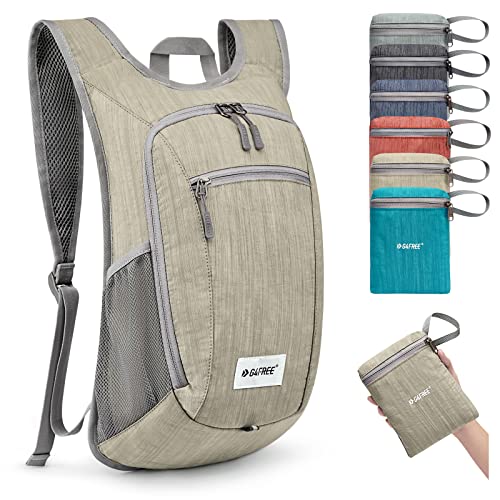 G4Free 10L/15L Hiking Backpack Lightweight Packable Hiking Daypack Small Travel Outdoor Foldable Shoulder Bag - color: Beige, size: 15L