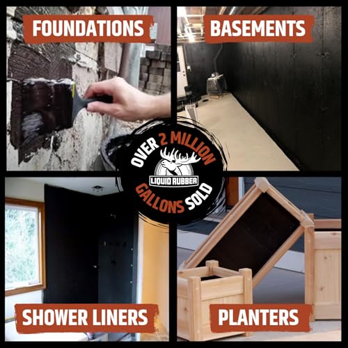 Liquid Rubber Foundation Sealant - Basement Waterproof Sealer, Black, 5 Gal - size: 5 Gallon
