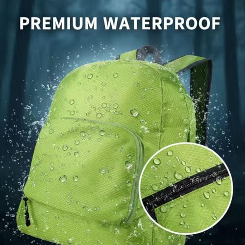 Haneulbit Foldable Backpack, Lightweight Backpack and Waterproof backpacks for Travel and Hiking - color: Green