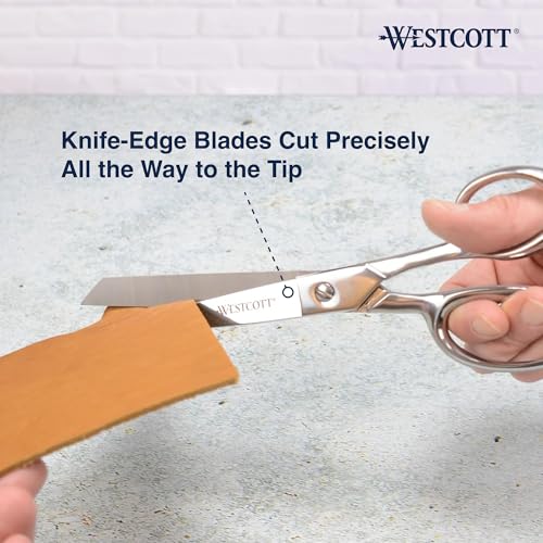 Westcott 9in Forged Classic Fabric and Paper Scissors, Heavy Duty, Knife-Edge for Sewing, Tailoring, General Arts and Crafts, Office - size: 9-Inch Straight