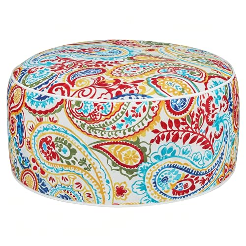 FUNHOME Inflatable Ottoman Stool D20xH9,Portable Round Pouf for Indoor/Outdoor Use,Foot Rest or Seating for Kids&Adults,Ideal for Camping or Home(Phoenix) - color: Phoenix