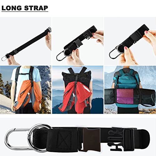 Elastic Jacket Gripper Travel Strap with D-Ring Hooks and Buckle, Suitcase Straps Belts Travel Accessories, Makes Your Hands Free - color: Black