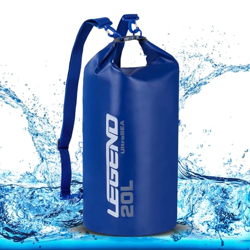 Legend UltraSEA Waterproof Dry Bag - 20L, Blue | Waterproof Roll Top Closure, Floats To Protect Gear, Lightweight Design For Kayaking And Boating - size: 20L