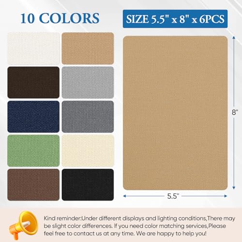 Canvas Repair Patch 5.5 x 8 Inches 6Pcs Self-Adhesive Waterproof Canvas Patch Kit for Repairing Tents,Sofas,Boat Covers,Camping Chair,Awnings,Car Seats.（Khaki） - color: Khaki, size: 5.5"×8"