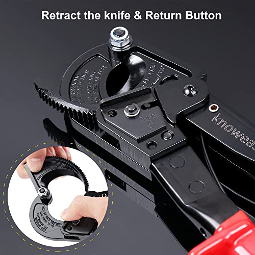 Knoweasy Cable Cutter and Ratchet Wire Cutter Works for Aluminum and Multi-core Cables up to 240mm² - size: HS325A