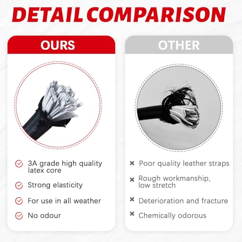 4Pcs Bungee Cords with Hooks, Heavy Duty Outdoor Elastic Bungee Straps (80Inch Long), 1/3Inch Thick, No Odour, Max Load 40kg for Camping, Luggage, Tents, Bikes - size: 80 in, style: Heavy Duty 8MM