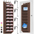 10 Tiers Shoe Organizer for Closet, 20 to 30 Pairs Shoe Rack Door - color: Coffee