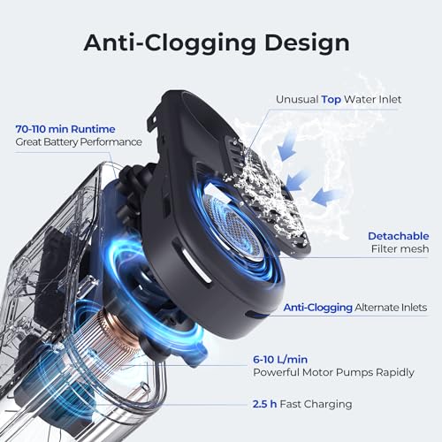 FLEXTAILGEAR MAX Shower Portable Shower for Camping, Rechargeable Outdoor Camping Shower, Portable Shower Pump with USB-C,Shower Pump for Hiking, Car wash, Pet Cleaning, Beach Vacations - color: white