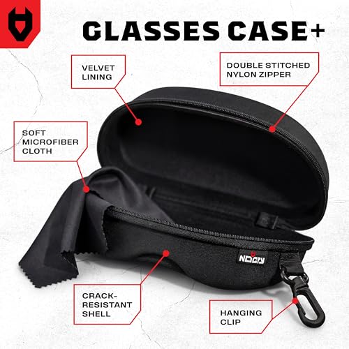 NoCry Glasses Case Hard Shell with Velvet Lining, Reinforced Zipper & Belt Clip — Protective Sunglasses or Eyeglass Case for Sunglass or Safety Glasses, Perfect Storage for Travel — For Men and Women - size: For Glasses, style: Original