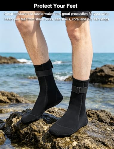 SUJAYU 3mm Neoprene Socks Dive Socks Water Socks, Waterproof Diving Socks Scuba Socks Fin Socks Foot Covers for Swimming - size: X-Large