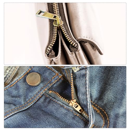 uxcell 80Pcs Zipper Slider Retainers - #8 U Shape Top Stoppers for Bags Coats Jackets Closed-end Zippers Replacing, Metallic Black & Silver Tone - color: Metallic Black/Silver Tone, size: #8