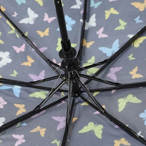 Nollia Compact Travel Umbrella with Auto Open – Windproof Folding Umbrella, Lightweight & Portable for Rain - color: Z.D. Butterfly