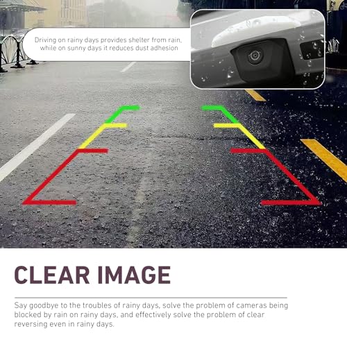 Car Rear View Backup Camera Rain Cover, Soft Silicone Anti-Rain Car Reversing Cameras Protection Cover, Waterproof Auto Backup Camera Rain Shield with Wider Design, for Most Cars (White) - color: White