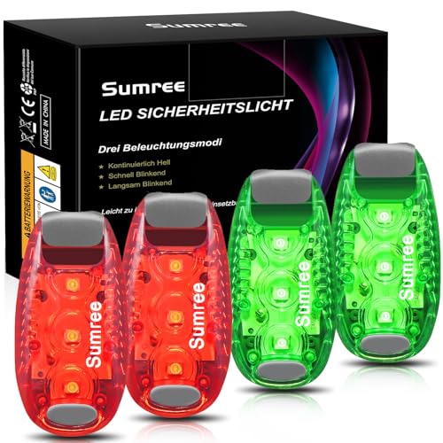 LED Safety Lights(4 Pack).Clip On Strobe&Running Lights.High Visibility Accessories Gear for Your Reflective,Bicycle etc.for Runners, Bike, Walking,Dog Collar, Stroller - color: Red&Green
