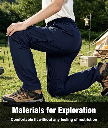 Kids Hiking Convertible Zip Off Pants Quick Dry Outdoor Nylon Pants Waterproof Stretchy with Zip Pockets 4-16Y - color: Blue, size: Medium