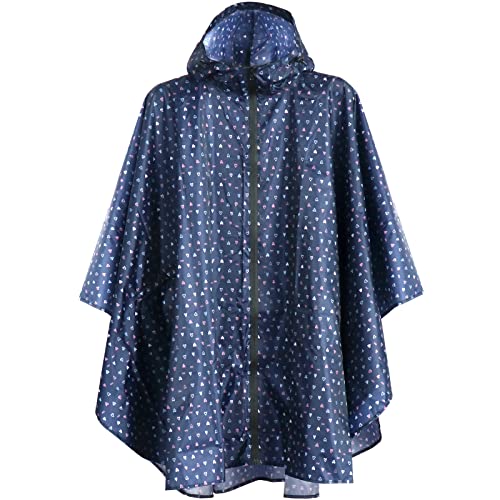 ANYOO Waterproof Rain Poncho Lightweight Reusable Hiking Hooded Coat Jacket for Outdoor Activities - color: Heart-shaped