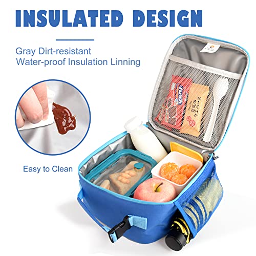 CaCTOUR Lunch Box Kids,2 Packs Insulated Lunch Bag for Girls Boys,Soft Bag Mini Cooler Back to School Thermal Reusable Lunch Bag for Work School Picnic (Blue & Black) - color: 2pk Black+Blue