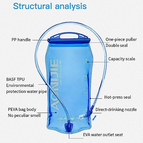 AONIJIE Hydration Bladder 1.5L Water Reservoir, Leakproof Water Storage Bladder Bag, BPA Free, Large Opening, for Hiking Camping Running - color: G2#1.5L Bladder