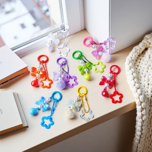 Carabiner Clip 48Pcs Purple Metal Key Ring Clip Circle Keychain Rings Bulk Spring O Ring Round Cute Carabiner Spring Snap Hook Key Chain Clips for DIY Keychain Bag Charm Handbag Purse Dog - color: Purple