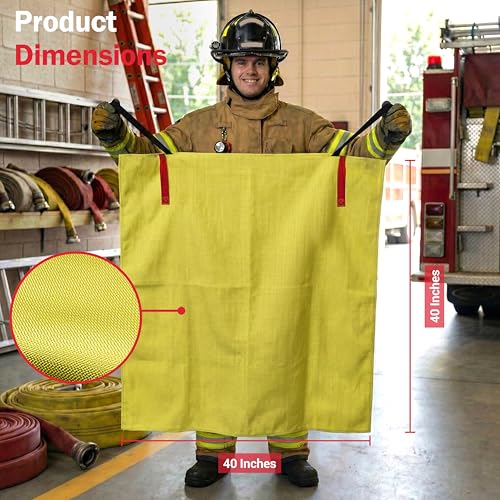 Emergency Fire Blanket, 40x40 Silicone-Coated UM9 Fiberglass 1612°F, 2-Pack - color: Silicone Coated Fiberglass