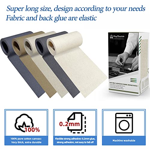 Canvas Iron on Patch,3"×60",Waterproof 100% Cotton Fabric Repair Patch,Used for Various Sofa,Tent,Clothes,Seats,Suitcases (Beige Gray) - color: Beige Gray, size: Canvas-3"x60"