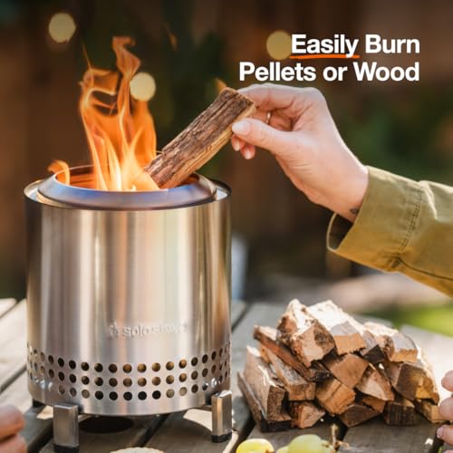 Solo Stove Mesa XL 7" Tabletop Fire Pit with Stand | Wood & Pellet Fueled | Smokeless Design, Stainless Steel, Includes Stand, Wood, Pellet Fueled, Portable, 2.3 lb, Ideal for Camping, Patio & Outdoors - color: Stainless Steel, size: Mesa XL