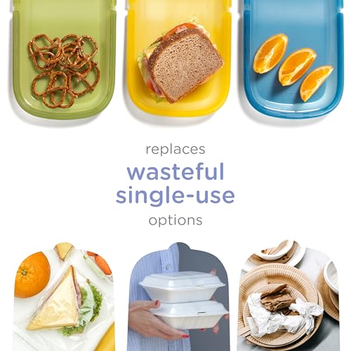 Ubbi Platemate Reusable Silicone Storage Bag, Juniper | Opens Flat as Placemat, Dishwasher & Freezer-Safe, Lunch Container, Leakproof Sandwich & Snack Bag, Easy to Clean, BPA-Free - color: Juniper Sandwich Bag
