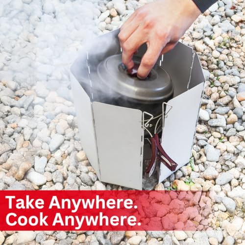 Emergency Zone Folding Camp Stove Windscreen, for Use with Stoves Including MSR, Jetboil, Esbit