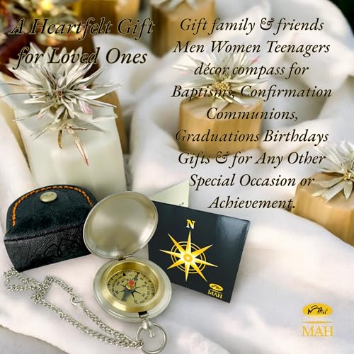 Brass Compass Gift – Push Button Compass Keepsake Gift for Son, Boys, Men, Graduation Gift, Birthday Gift Idea, Inspirational Motivational Gift for Him, Unique Gift Idea, Collectible Desk Decor - style: Brass Compass Gift – Nickel Edition 3