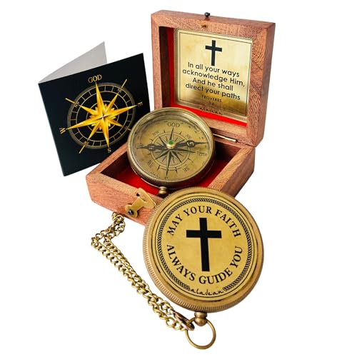 'Brass Compass 2'' | Engraved Quote Gift for Birthday Anniversary Wedding Christmas Thanksgiving Graduation Confirmation Baptism'