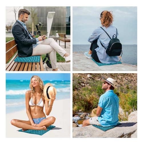 FOCHIER F Stadium Seat Pad, Camping Foam Pad, Foldable Z Stadium Seat Cushion Insulated Sitting Pad for Camping Backpacking Stadium Outdoor Picnic, Hiking, Mountaineering,Bleachers - color: Blue 4pc