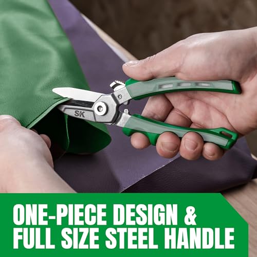 SK 7" Heavy Duty Scissors All Purpose, Industrial Shears, CR-V Steel | Drop Forged Sharp Utility Scissors, with Safety Lock, Comfortable Grips - size: 7 Inch