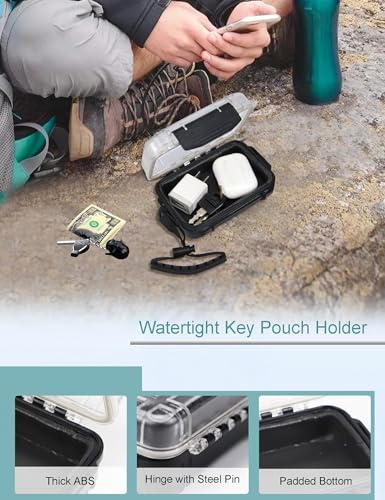 Avlcoaky Small Waterproof Box Small Waterproof Case Watertight Container Mini Dry Box Waterproof Case Watertight Key Pouch Holder for Snorkeling Kayaking Boating