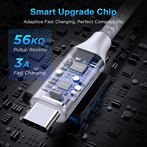 etguuds USB to USB C Cable 2ft, 2-Pack USB A to USB C Charger Cord Type C | Fast Charging for Samsung Galaxy A17 A16 A15 A26 A36 A56, S26 S25 S24 S23 S22 S21 S20 S10, for iPhone 17 16 15, Moto, White - color: White