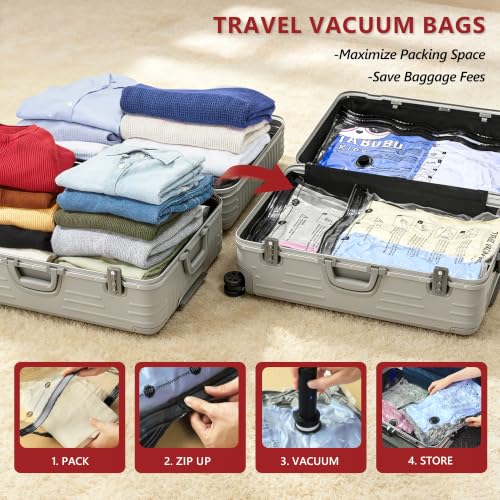 Travel Vacuum Bags for Clothing with Cordless Pump 12 Combo, Clear - color: Clear, size: 12 Combo