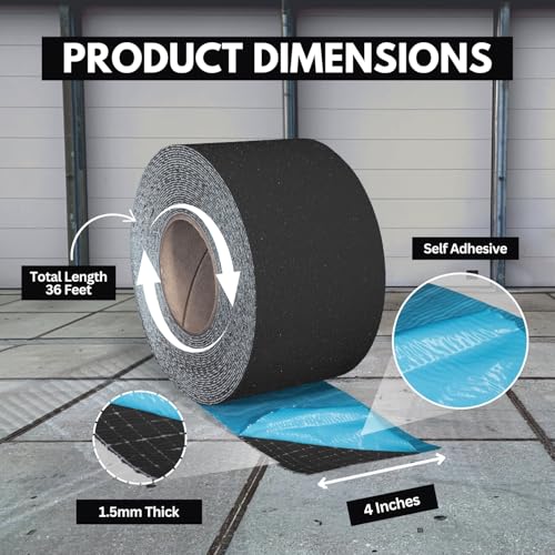 DuraMark RPT-750 Reflective Pavement Marking Tape, Black, 4 in x 36 ft - color: Black, size: 4 Inch x 36 Ft