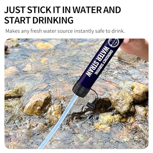 Outdoor Portable Emergency Water Filter Straw, 3-Pack for Hiking Camping Fishing, Survival Gear Purification System, Personal Travel Accessories - size: 3PCS
