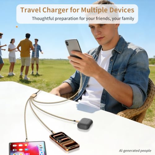 4 in 1 Dual Type C Multi Charging Cable, Charging Cord for Multiple Devices | 2Pack 5FT USB Charging Cable with 2 USB C/IP/Micro USB Charger, Phone Charger for iPhone 17-8/ Android/Pad and More,Lake Blue - color: Gold