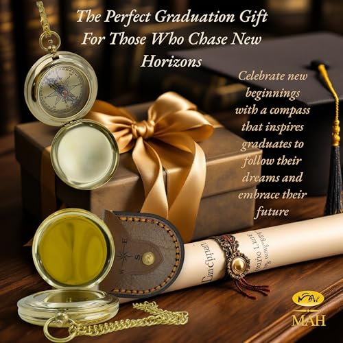 Brass Compass Gift – Push Button Compass Keepsake Gift for Son, Boys, Men, Graduation Gift, Birthday Gift Idea, Inspirational Motivational Gift for Him, Unique Gift Idea, Collectible Desk Decor - style: Brass Compass Gift – Classic Edition 4