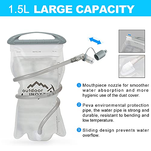 INOXTO Running Hydration Vest Backpack,Lightweight Insulated Pack with 1.5L Water Bladder Bag Daypack for Hiking Trail Running Cycling Race Marathon for Women Men - color: Gray orange
