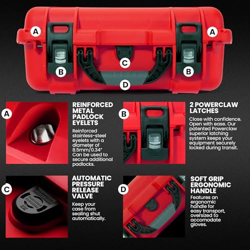 NANUK 920 Waterproof First Aid Box Empty with Lid Organizer & Dividers – Durable Medical First Aid Organizer Case, IP67-Rated, Dustproof, Impact-Resistant, Floats (16.7” x 13.4” x 6.8”) – Red - size: 920 - With Organizer
