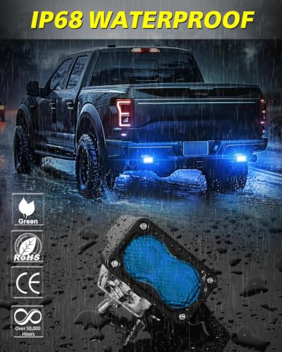 Blue LED Pods 3" 40W CREE LED Blue Diffused LED Light Bars | Diffused Spread Beam, High Intensity CREE LEDs Scene Camper Daytime Fishing Chase Lights for Truck Pickup Trailer UTV - color: Blue